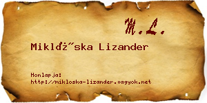 Miklóska Lizander névjegykártya